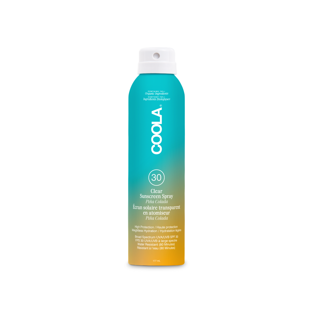COOLA Classic Body SPF30 Pina Colada Organic Sunscreen Spray - New Packaging
