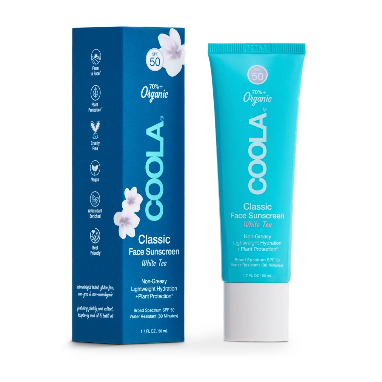 COOLA Classic Face Organic Sunscreen Lotion SPF 50 - White Tea