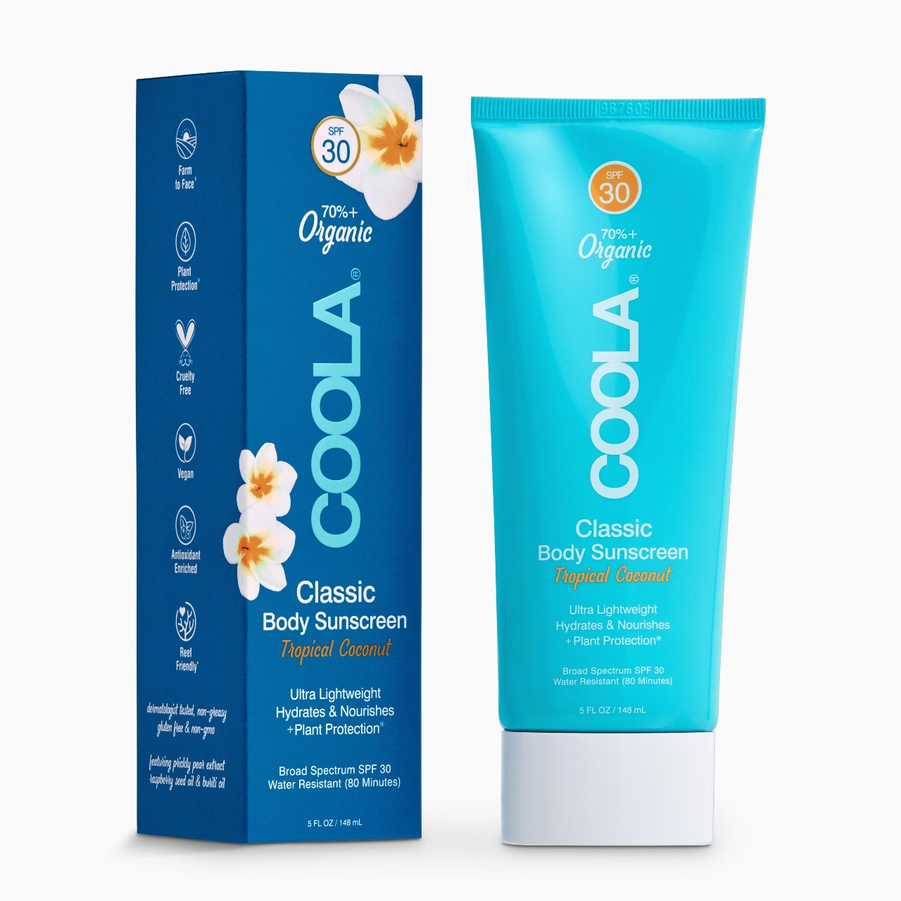 COOLA Classic Body SPF30 Tropical Coconut Organic Sunscreen Lotion