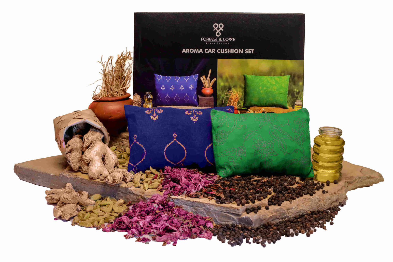FORREST & LOVE FOME & POPE AROMA CAR CUSHION SET